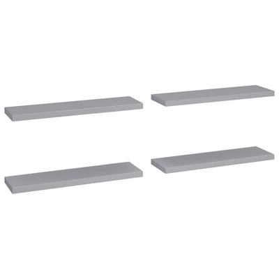 Floating Wall Shelves 4 pcs Grey 90x23.5x3.8 cm MDF Payday Deals