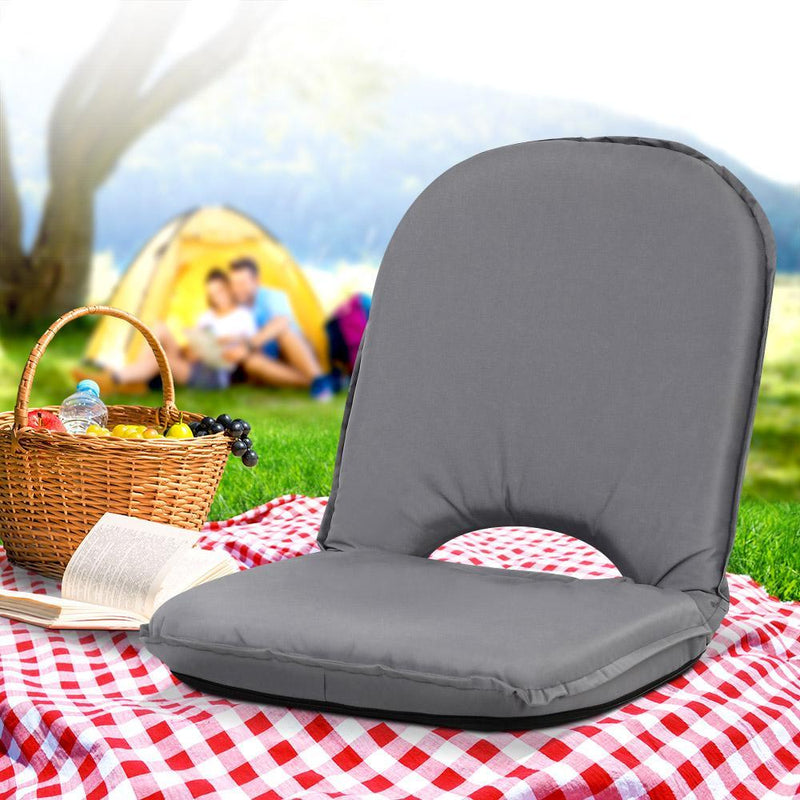 Floor Lounge Sofa Camping Portable Recliner Beach Chair Folding Outdoor Grey