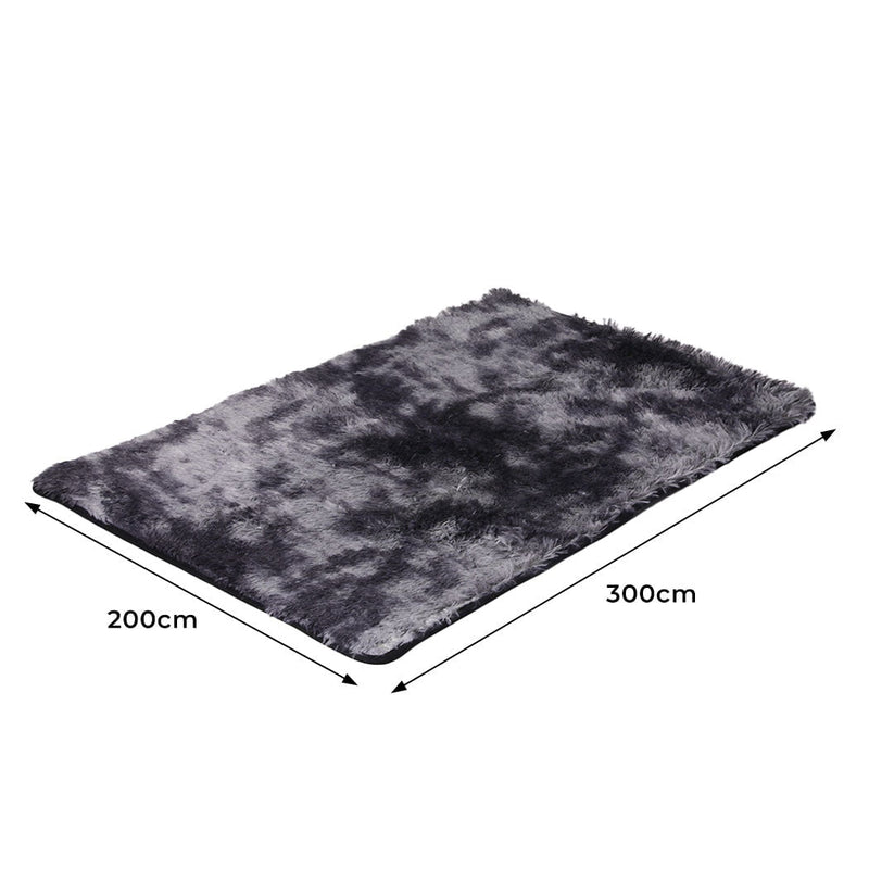 Floor Rug Shaggy Rugs Soft Large Carpet Area Tie-dyed Midnight City 200x300cm Payday Deals