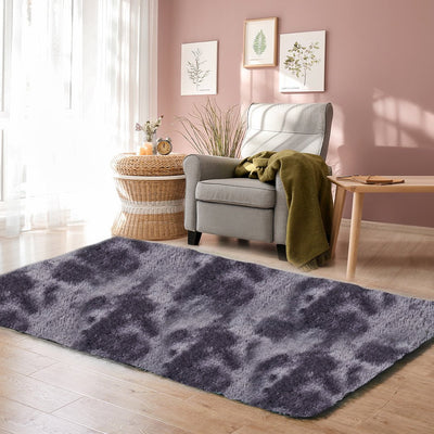 Floor Rug Shaggy Rugs Soft Large Carpet Area Tie-dyed Midnight City 80x120cm Payday Deals