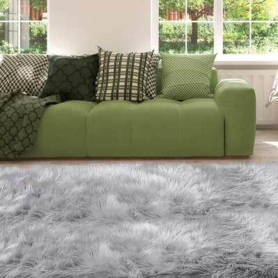 Floor Rugs Sheepskin Shaggy Rug Area Carpet Bedroom Living Room Mat 160X230 Grey Payday Deals