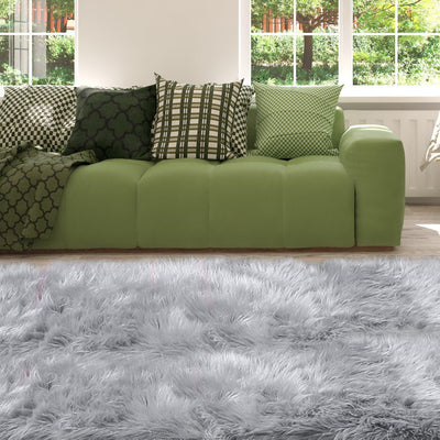 Floor Rugs Sheepskin Shaggy Rug Area Carpet Bedroom Living Room Mat 60X120 Grey Payday Deals