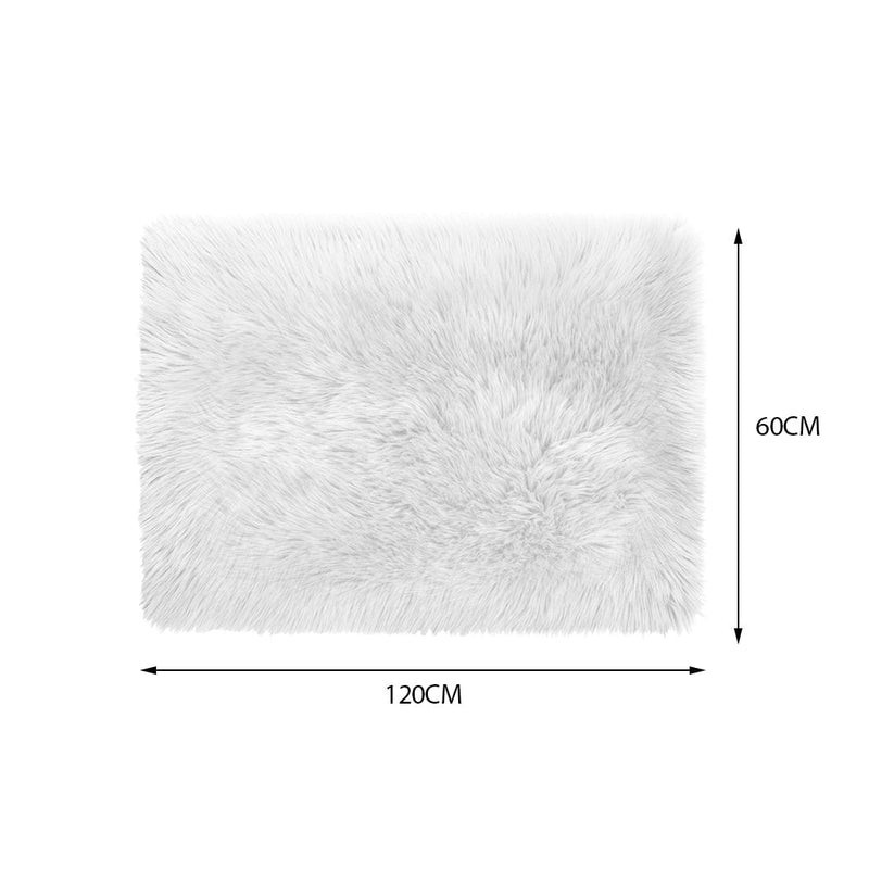 Floor Rugs Sheepskin Shaggy Rug Area Carpet Bedroom Living Room Mat 60X120 White Payday Deals