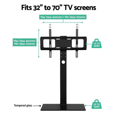 Artiss Floor TV Stand Brakcket Mount Swivel Height Adjustable 32 to 70 Inch Black Payday Deals