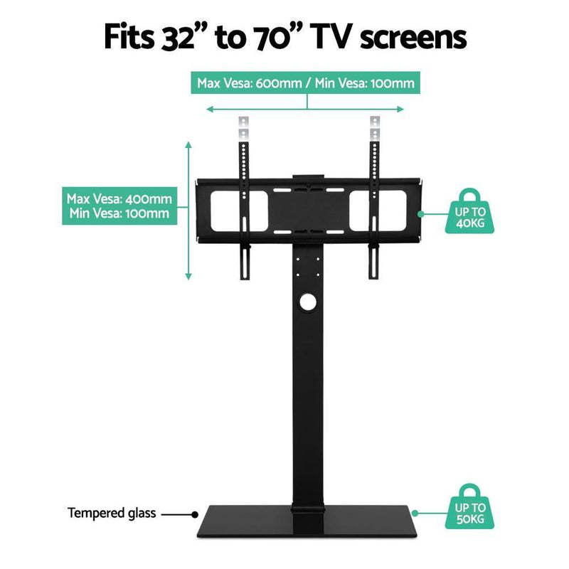 Artiss Floor TV Stand Brakcket Mount Swivel Height Adjustable 32 to 70 Inch Black Payday Deals