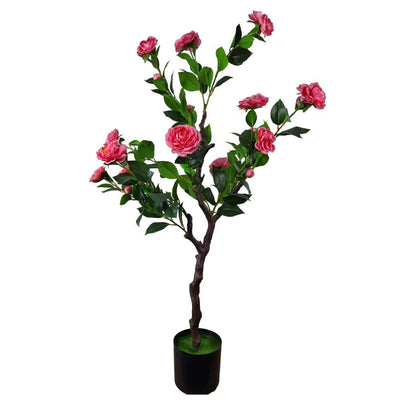 Flowering Natural Pink Artificial Camellia Tree 100cm Payday Deals