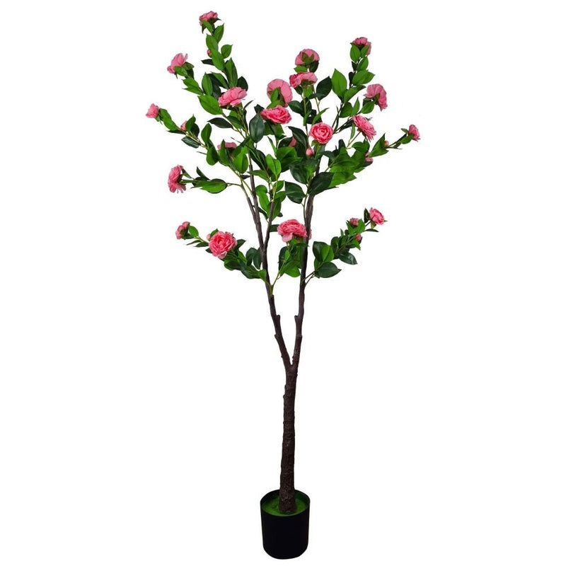 Flowering Natural Pink Artificial Camellia Tree 180cm Payday Deals