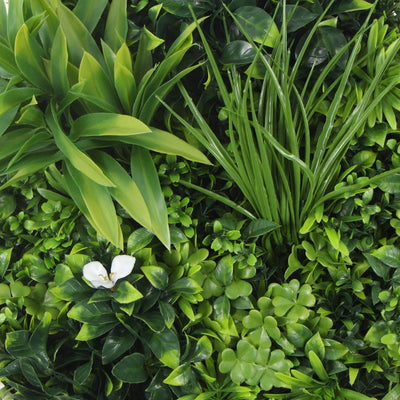 Flowering White Artificial Green Wall Disc UV Resistant 50cm (White Frame) Payday Deals