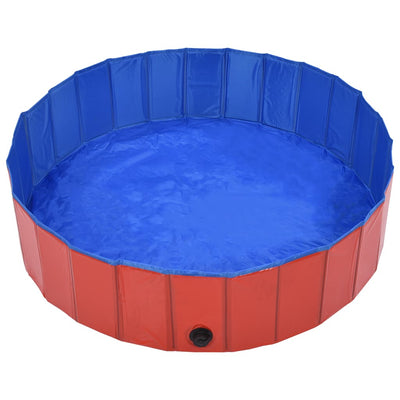 Foldable Dog Swimming Pool Red 120x30 cm PVC Payday Deals