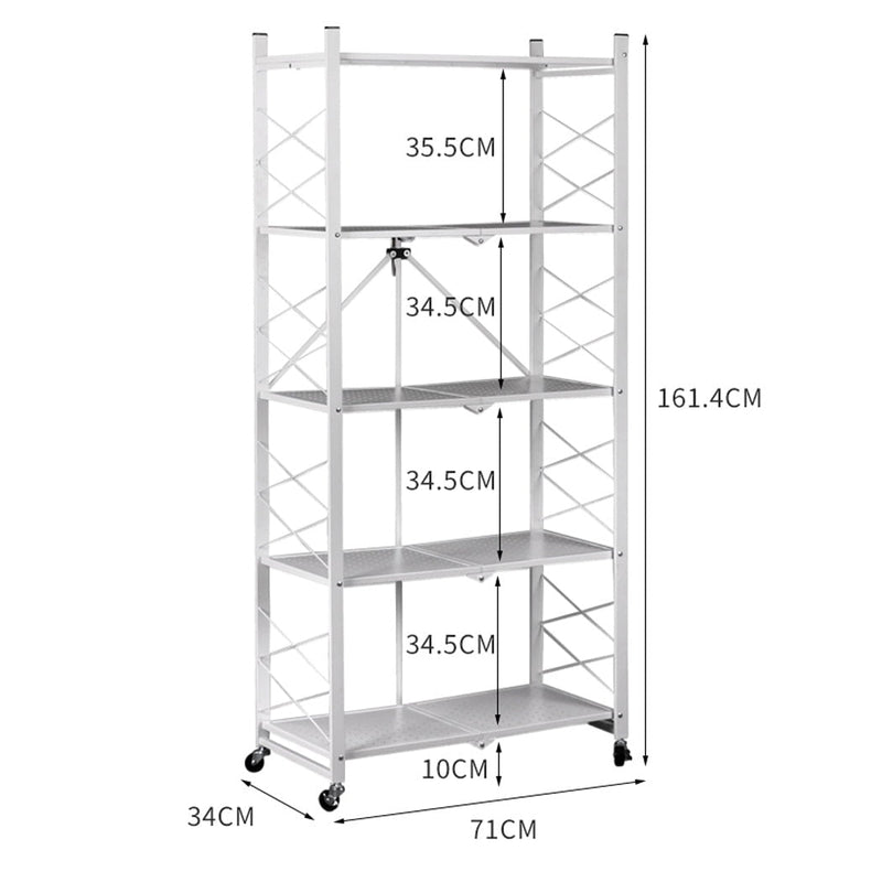 Foldable Storage Shelf Display Rack Bookshelf Bookcase Shelving Metal Organiser Payday Deals