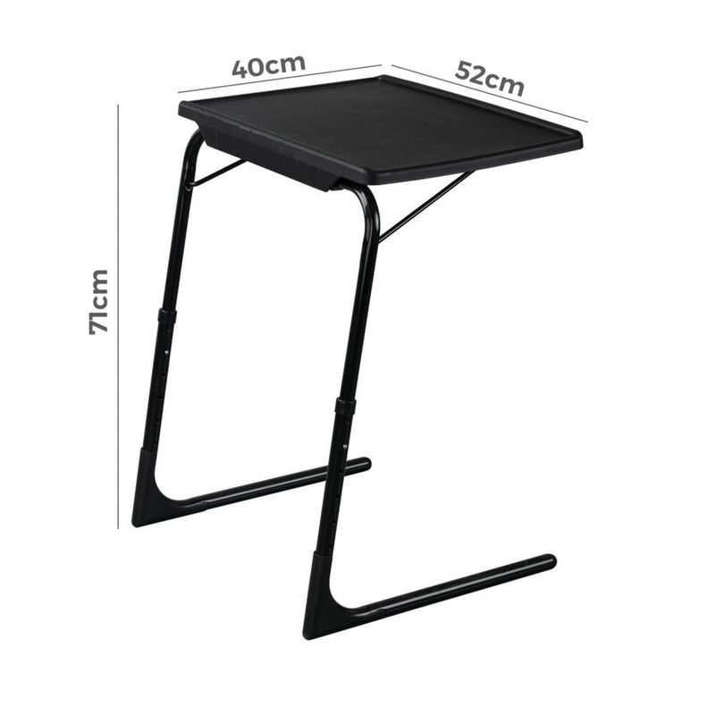 Foldable Table Adjustable Tray Laptop Desk with Removable Cup Holder-Black Payday Deals