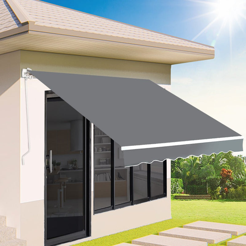 Folding Arm Awning Retractable Manual Sunshade Canopy Window Patio Pivot 2.5 x 2 Payday Deals