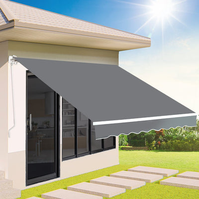 Folding Arm Awning Retractable Manual Sunshade Canopy Window Patio Pivot 3 x 2.5 Payday Deals