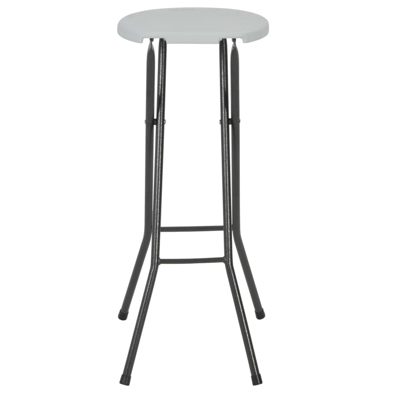 Folding Bar Stools 2 pcs HDPE and Steel White Payday Deals