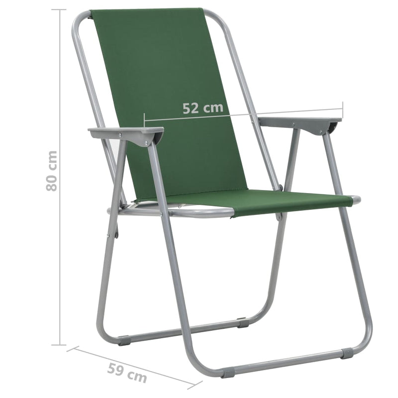 Folding Camping Chairs 2 pcs 52x59x80 cm Green Payday Deals