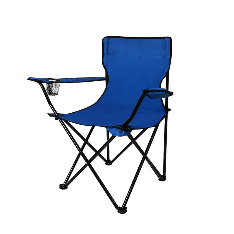 Folding Camping Chairs Arm Foldable Portable Outdoor Beach Fishing Picnic Chair Blue Payday Deals