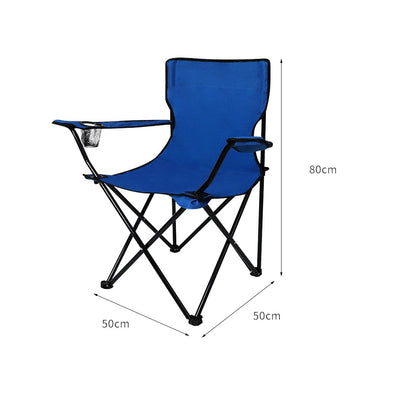 Folding Camping Chairs Arm Foldable Portable Outdoor Beach Fishing Picnic Chair Blue Payday Deals