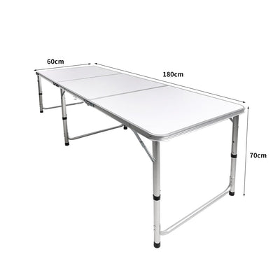 Folding Camping Table Aluminium Portable Picnic Outdoor Foldable Tables 180cm Payday Deals