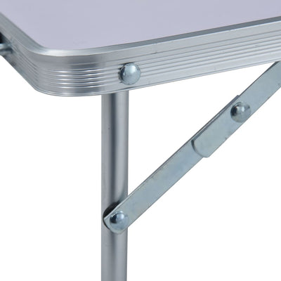 Folding Camping Table White Aluminium 60x40 cm Payday Deals