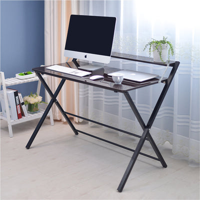 Folding Desk with Shelf Computer Laptop PC Table Side Home Office Furniture Payday Deals
