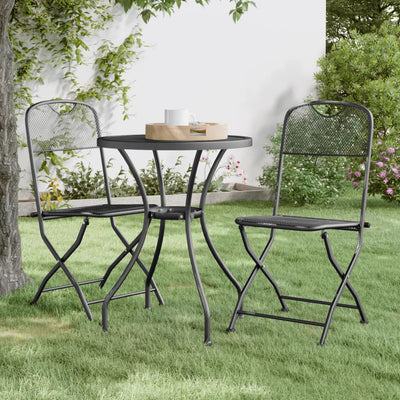 Folding Garden Chairs 2 pcs Expanded Metal Mesh Anthracite Payday Deals