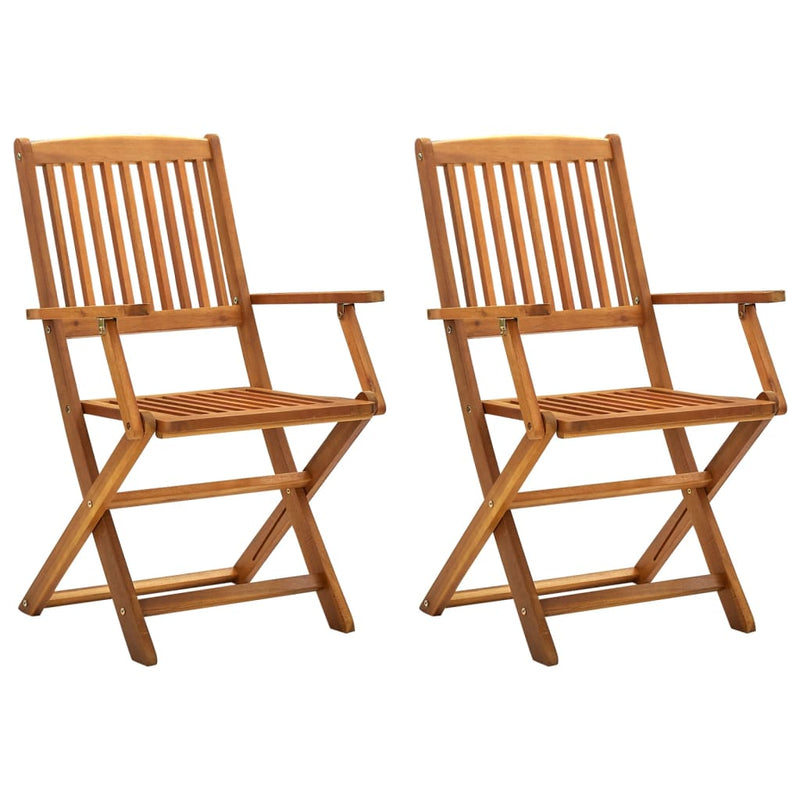 Folding Outdoor Chairs 2 pcs Solid Acacia Wood Payday Deals