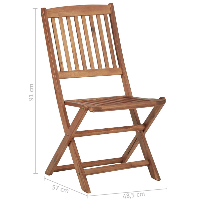 Folding Outdoor Chairs 6 pcs Solid Acacia Wood Payday Deals