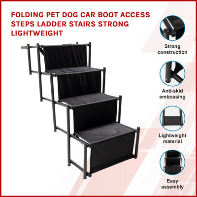 Folding Pet Dog Car Boot Access Steps Ladder Stairs Strong Lightweight Payday Deals