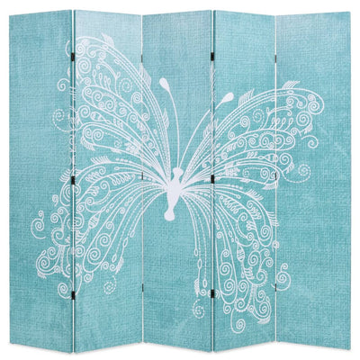 Folding Room Divider 200x180 cm Butterfly Blue Payday Deals