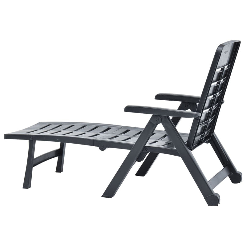 Folding Sun Lounger Plastic Anthracite Payday Deals
