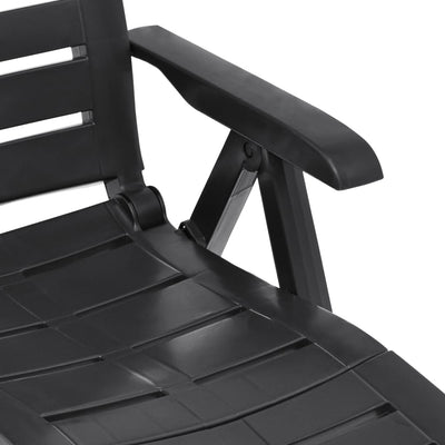 Folding Sun Lounger Plastic Anthracite Payday Deals