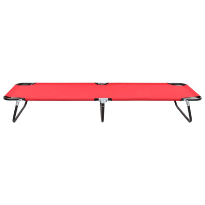 Folding Sun Lounger Red Steel Payday Deals