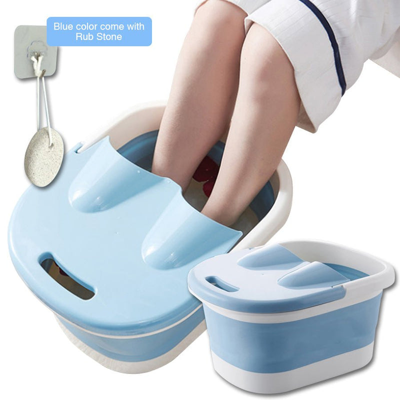 Foot Spa Water Pedicure Foldable Bucket Folding Massage Footbath Soaking Basin(Blue) Payday Deals