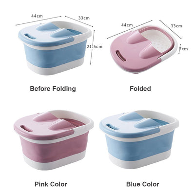 Foot Spa Water Pedicure Foldable Bucket Folding Massage Footbath Soaking Basin(Pink) Payday Deals