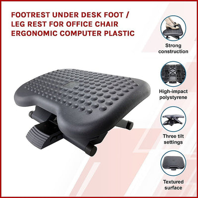 Footrest Under Desk Foot / Leg Rest for Office Chair Ergonomic Computer Plastic Payday Deals