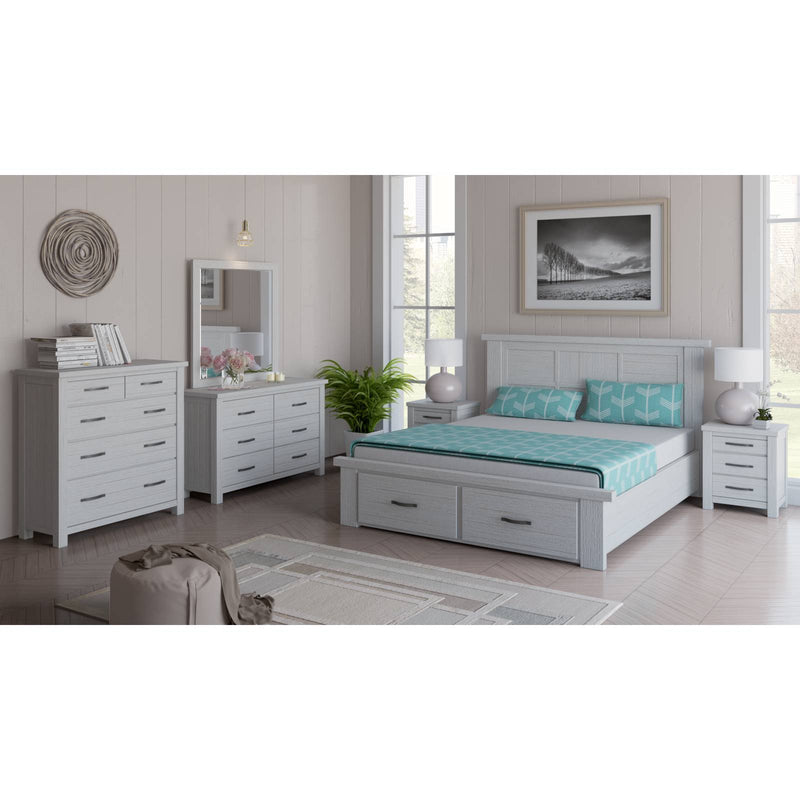 Foxglove Bed Frame Queen Size Timber Mattress Base With Storage Drawers - White Payday Deals