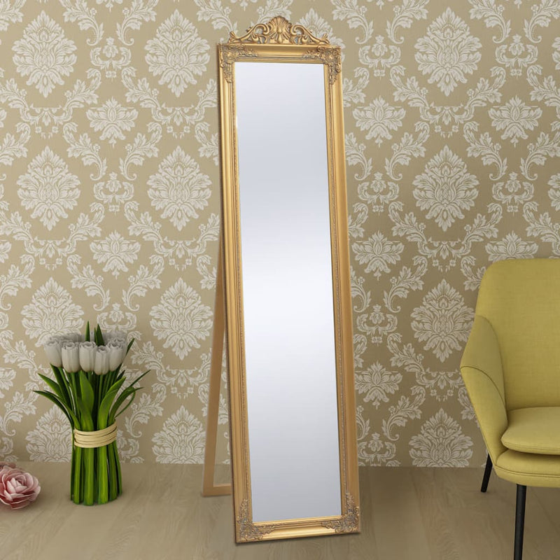 Free-Standing Mirror Baroque Style 160x40 cm Gold Payday Deals