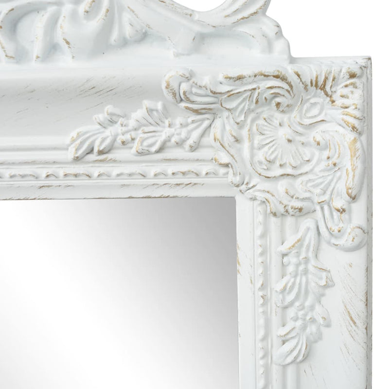 Free-Standing Mirror Baroque Style 160x40 cm White Payday Deals