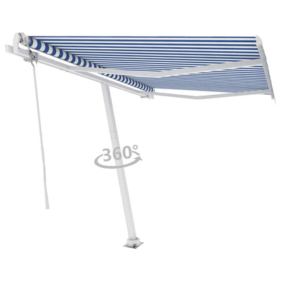 Freestanding Automatic Awning 350x250cm Blue/White Payday Deals
