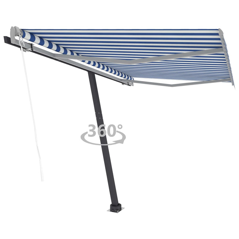Freestanding Automatic Awning 350x250cm Blue/White Payday Deals