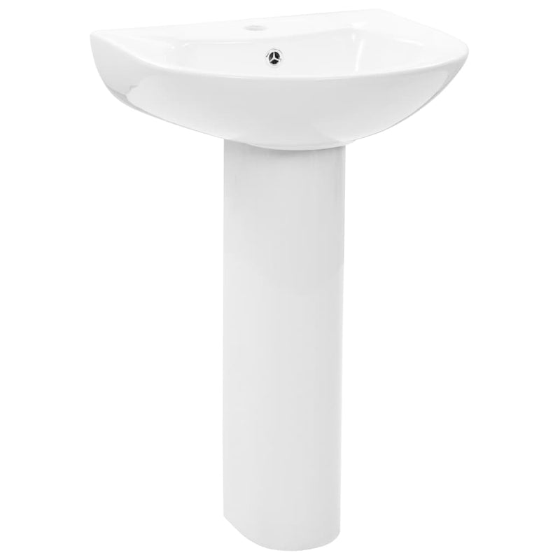 Freestanding Basin with Pedestal Ceramic White 520x440x190 mm Payday Deals