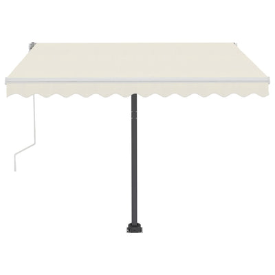 Freestanding Manual Retractable Awning 300x250 cm Cream Payday Deals