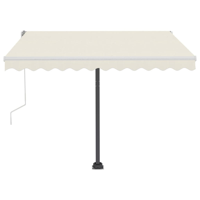 Freestanding Manual Retractable Awning 300x250 cm Cream Payday Deals