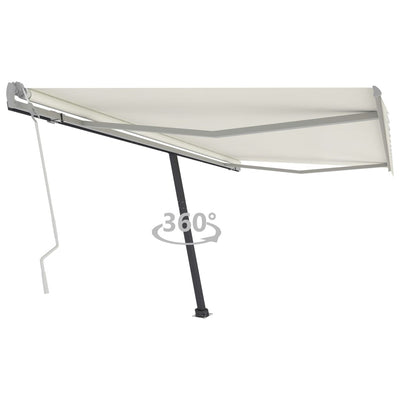 Freestanding Manual Retractable Awning 400x300 cm Cream Payday Deals