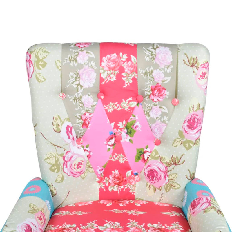 French Chair with Patchwork Design Fabric Payday Deals
