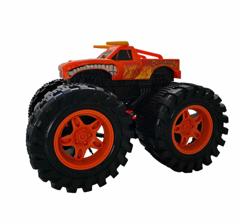 Friction Powered Orange Bison Monster Truck for Children 1:16 Scale 3+ Payday Deals