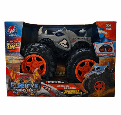 Friction Powered Purple Rhino Monster Truck for Children 1:16 Scale 3+