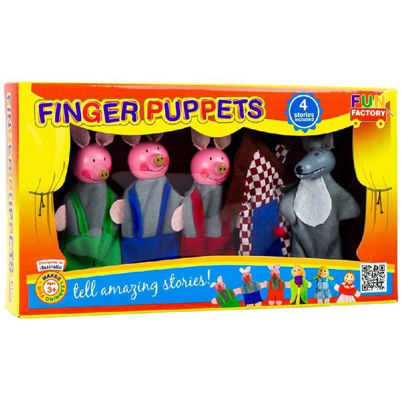 Fun Factory 5-Piece Finger Puppets Children Kids Story Time Play Toy Payday Deals
