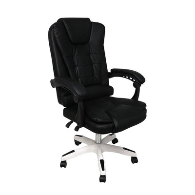 Gaming Chair Office Computer Seat Racing PU Leather Executive Racer Recliner Black without footrest Payday Deals