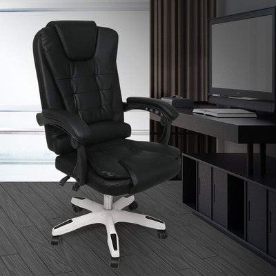 Gaming Chair Office Computer Seat Racing PU Leather Executive Racer Recliner Black without footrest Payday Deals